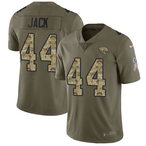 Jacksonville Jaguars #44 Myles Jack Olive Camo Youth Stitched NFL Limited 2017 Salute to Service Jersey->youth nfl jersey->Youth Jersey